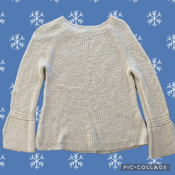 Gorgeous Off-White or Cream Sweater, Detailing, Cotton, Crewneck - Picture 9 of 9